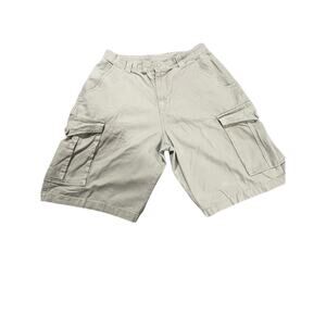 Vintage 90s Bugle Boy Khaki Cargo Shorts - Size 36 - Gorpcore Y2K Utility